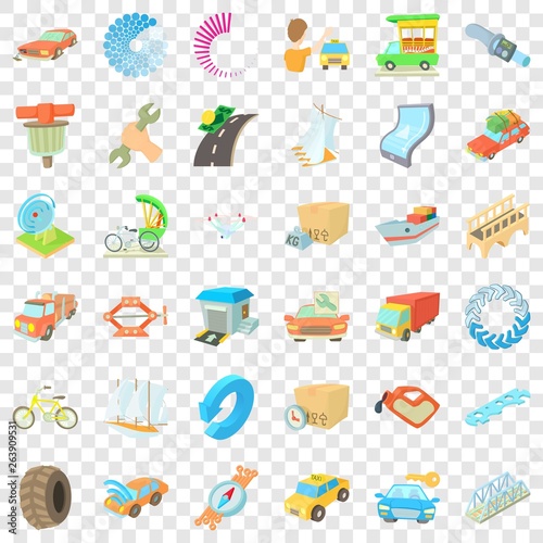 Auto repairing icons set. Cartoon style of 36 auto repairing vector icons for web for any design photo