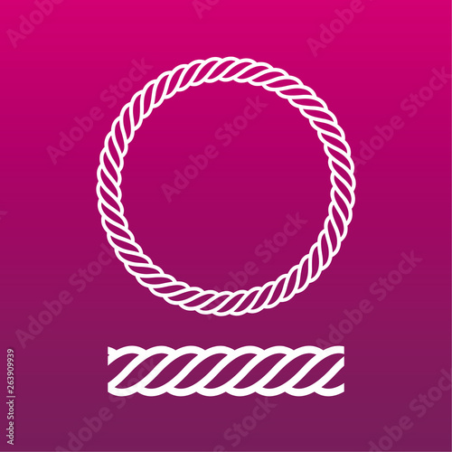 Vector brush circle barbed wire on purple background