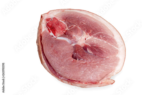 Photography raw pork leg isolated on white background
