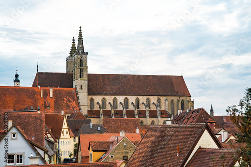 view on catherdral of  Rothenburg ob der Tauber, and roof tiles. Germany