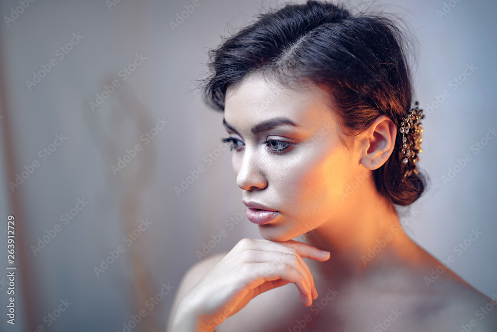 Beauty portrait of a young expressive model Beauty portrait of a young expressive model