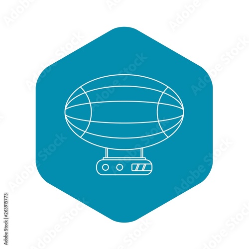 Aerostat airship icon. Outline illustration of aerostat airship vector icon for web