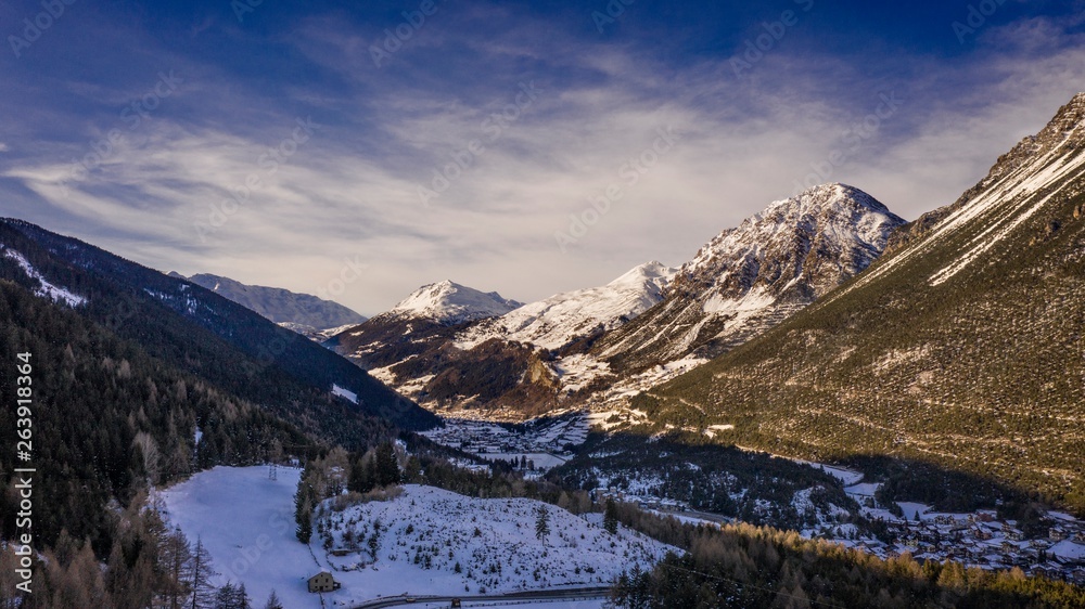 Mountain valley near Bormio, Italy.