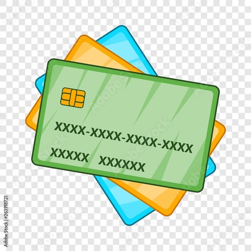 Plastic cards icon. Cartoon illustration of plastic cards vector icon for web