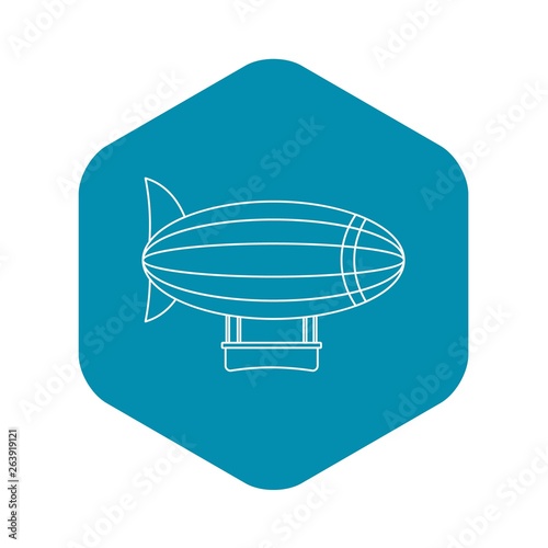 Blimp aircraft flying icon. Outline illustration of blimp aircraft flying vector icon for web