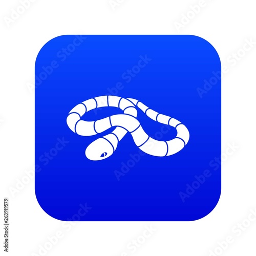 Red milk snake icon blue vector isolated on white background
