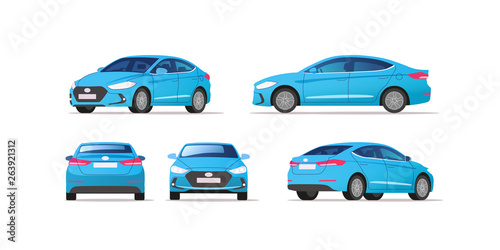 Car vector template on white background. Business sedan isolated. Vector illustration. photo