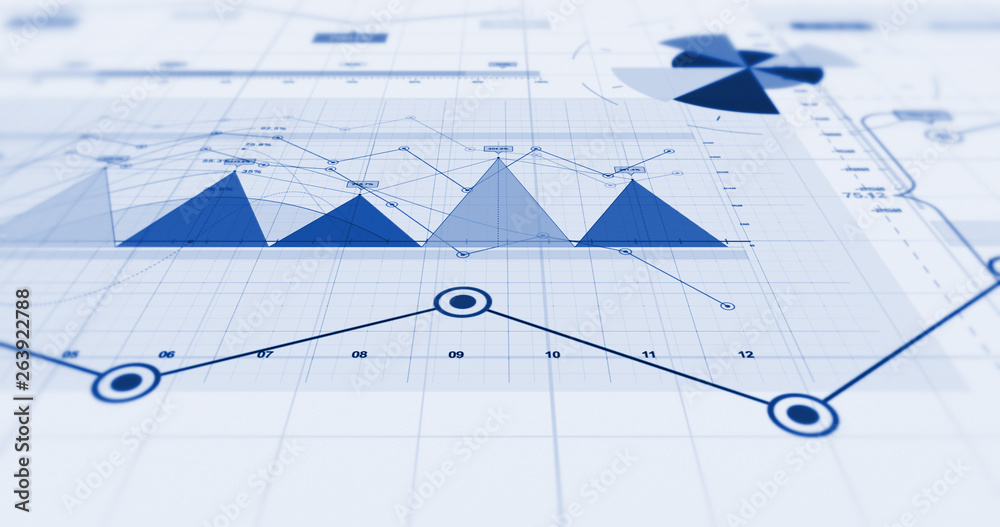 Stock Market Data Visualizations. Pie Charts And Graphs Showing Profits. 3D Illustration Render Stock Market Data Visualizations. Pie Charts And Graphs Showing Profits. 3D Illustration Render