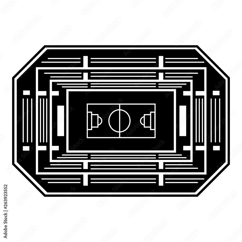 Basketball arena top view icon. Simple illustration of basketball arena