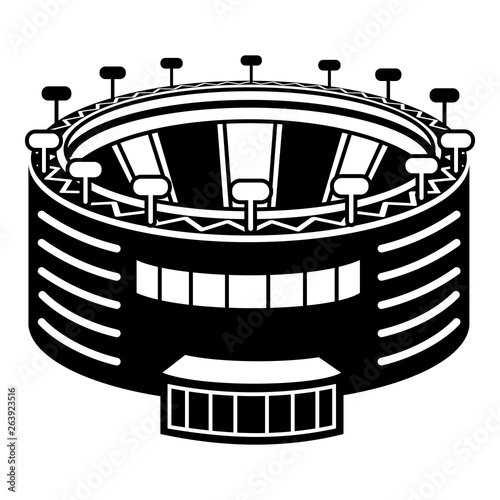 Round sports arena icon. Simple illustration of round sports arena vector icon for web design isolated on white background