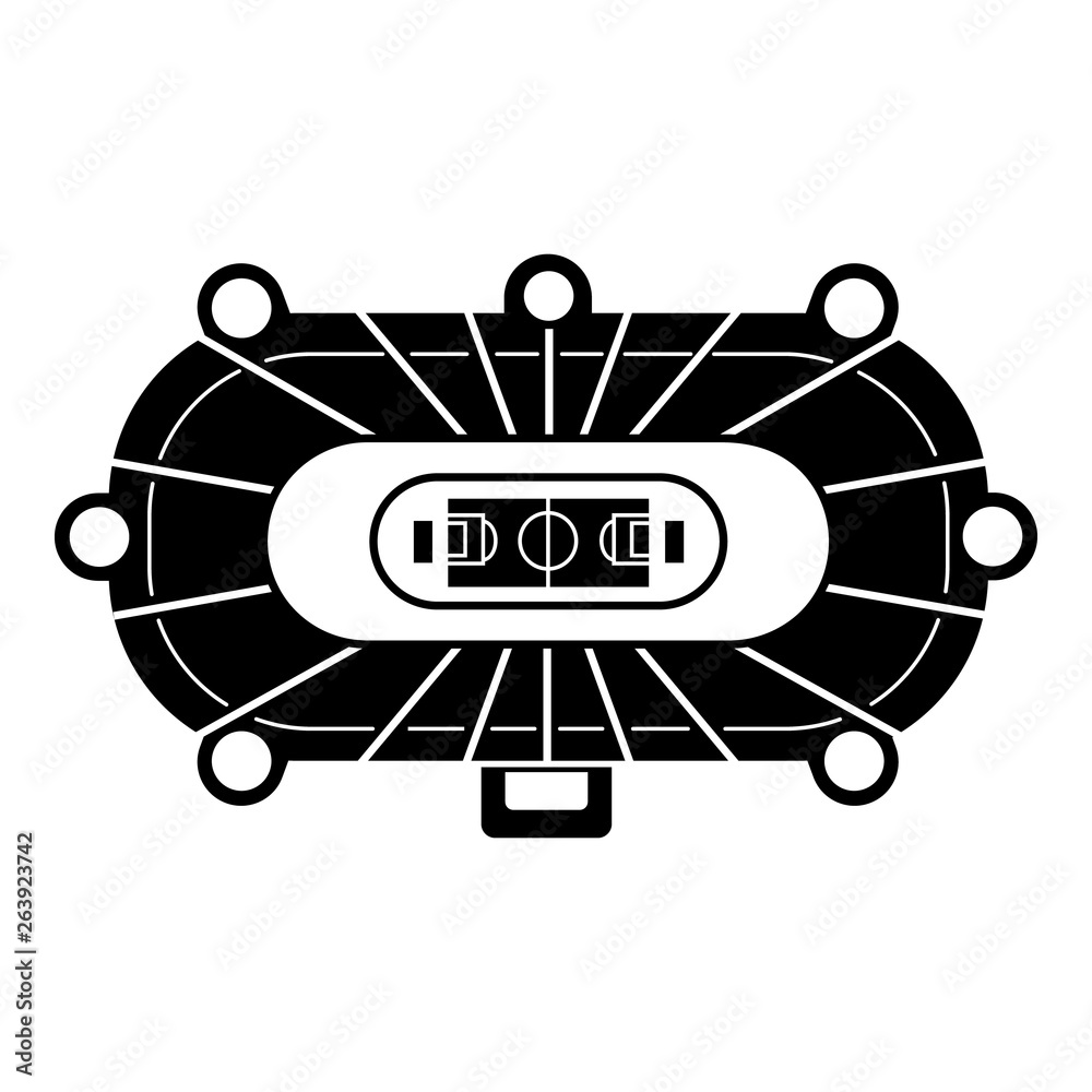 Basketball arena top view icon. Simple illustration of basketball arena