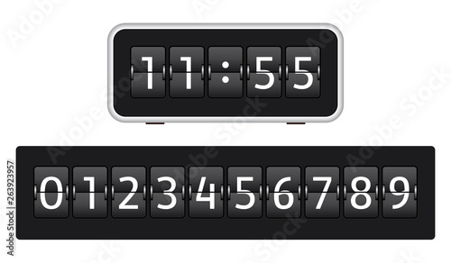 Retro old school clock with flip numbers