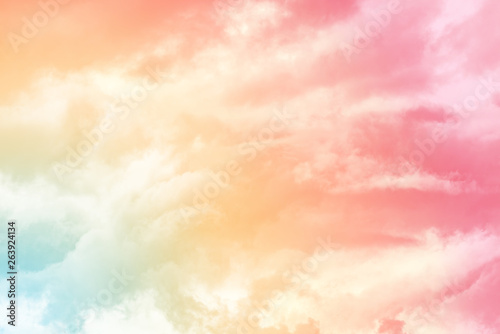 Sun and cloud background with a pastel colour