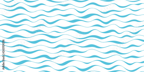 Wave pattern seamless abstract background. Stripes wave pattern blue on white background for summer vector design.