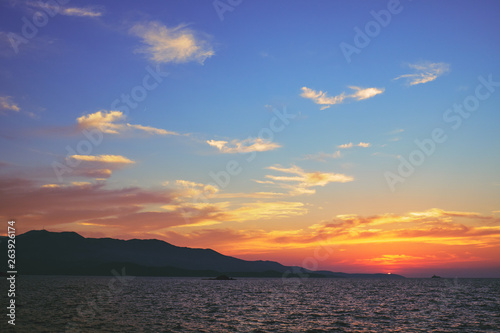 Beautiful landscape. Sunset over the sea.