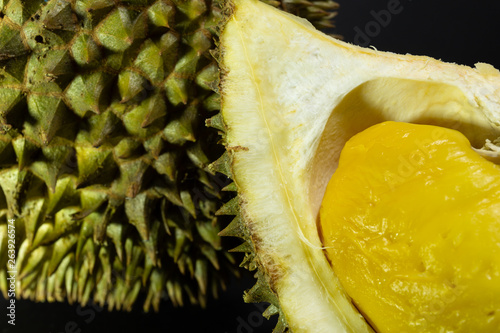 close up shot of king of friut Durian, local name spesific called 