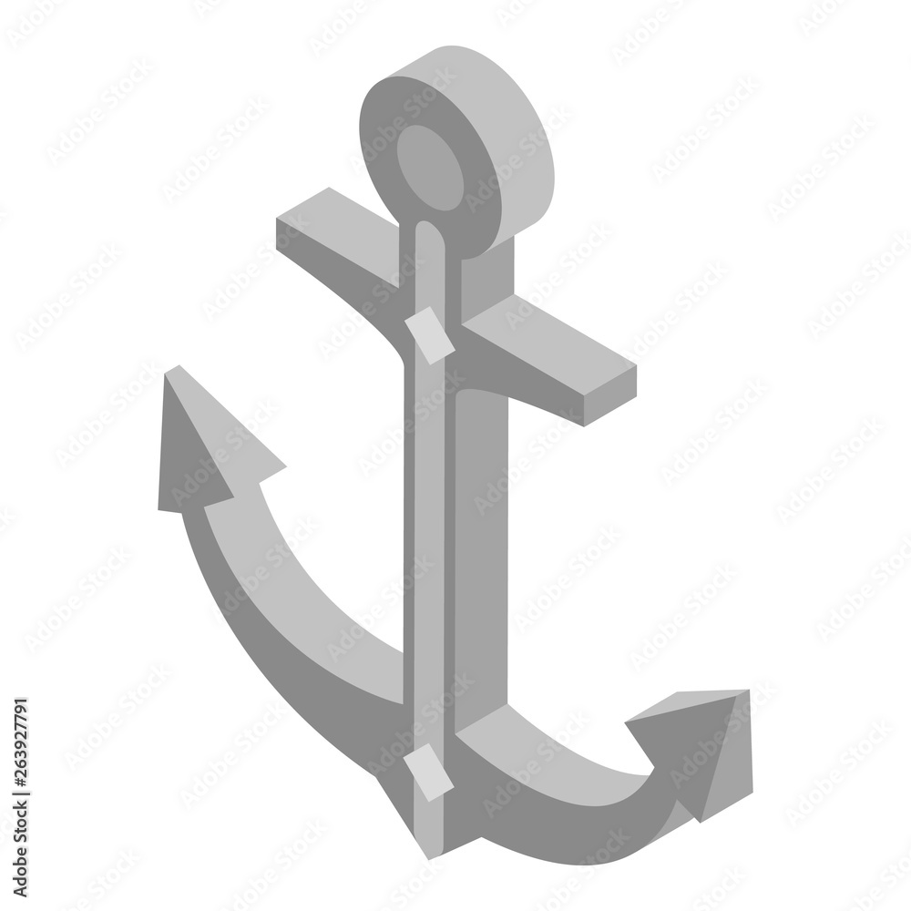 Marine anchor icon. Isometric of marine anchor vector icon for web design isolated on white background Marine anchor icon. Isometric of marine anchor vector icon for web design isolated on white background