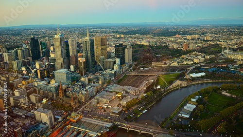 Bird eye view of Melbourne, Australia