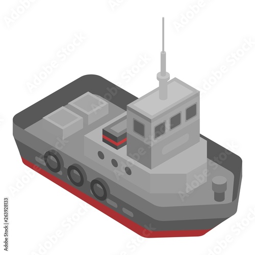 Tugboat icon. Isometric of tugboat vector icon for web design isolated on white background