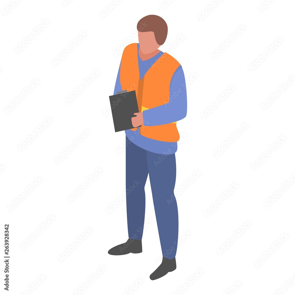 Marine port watcher man icon. Isometric of marine port watcher man vector icon for web design isolated on white background