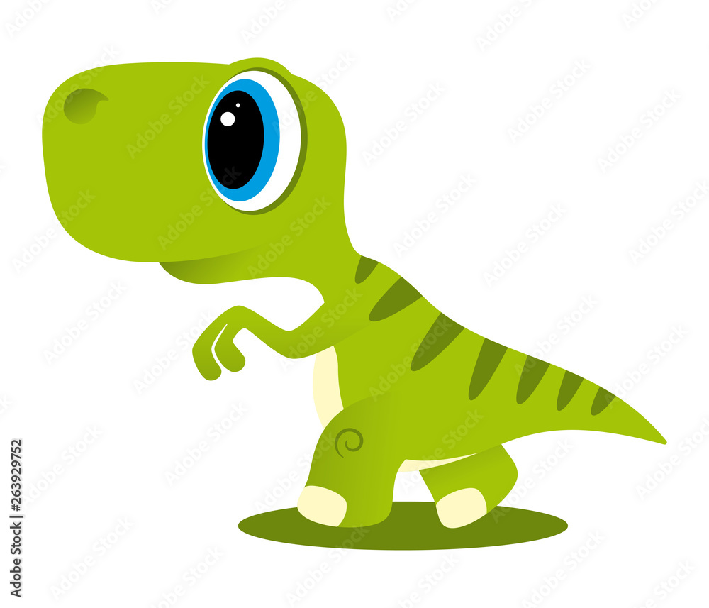 Fototapeta premium Vector funny cartoon baby Dinosaur. 