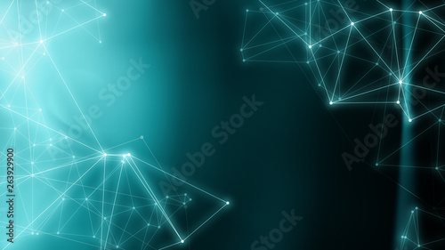 Geometric technology innovation backdrop concept, dots connected