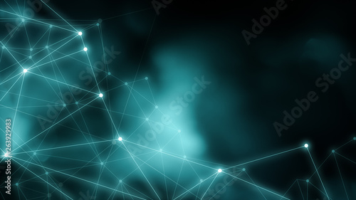 Digital neural network illustration idea, technical presentation layout
