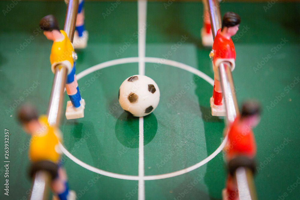 mini football table for play and fun for children. football game for boys and girls, fun at home. mini football table for play and fun for children. football game for boys and girls, fun at home.
