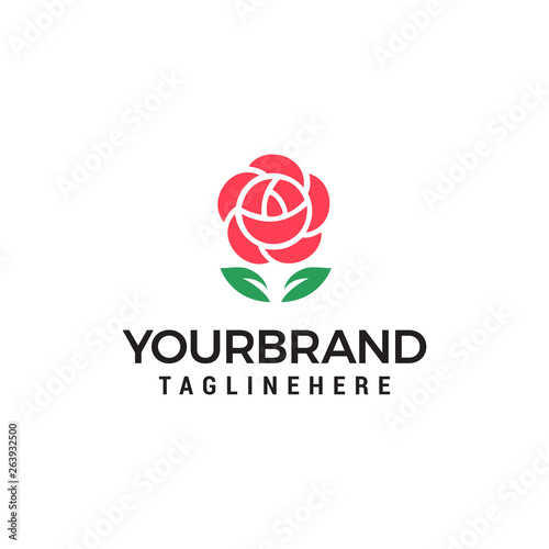 Fototapeta Rose flower logo design concept template vector