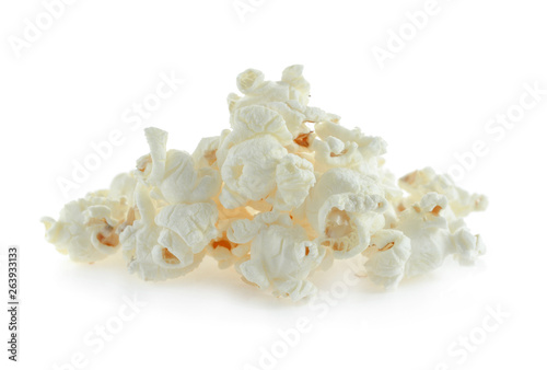 popcorn on white background.