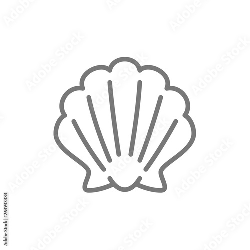 Shell, seashell line icon.