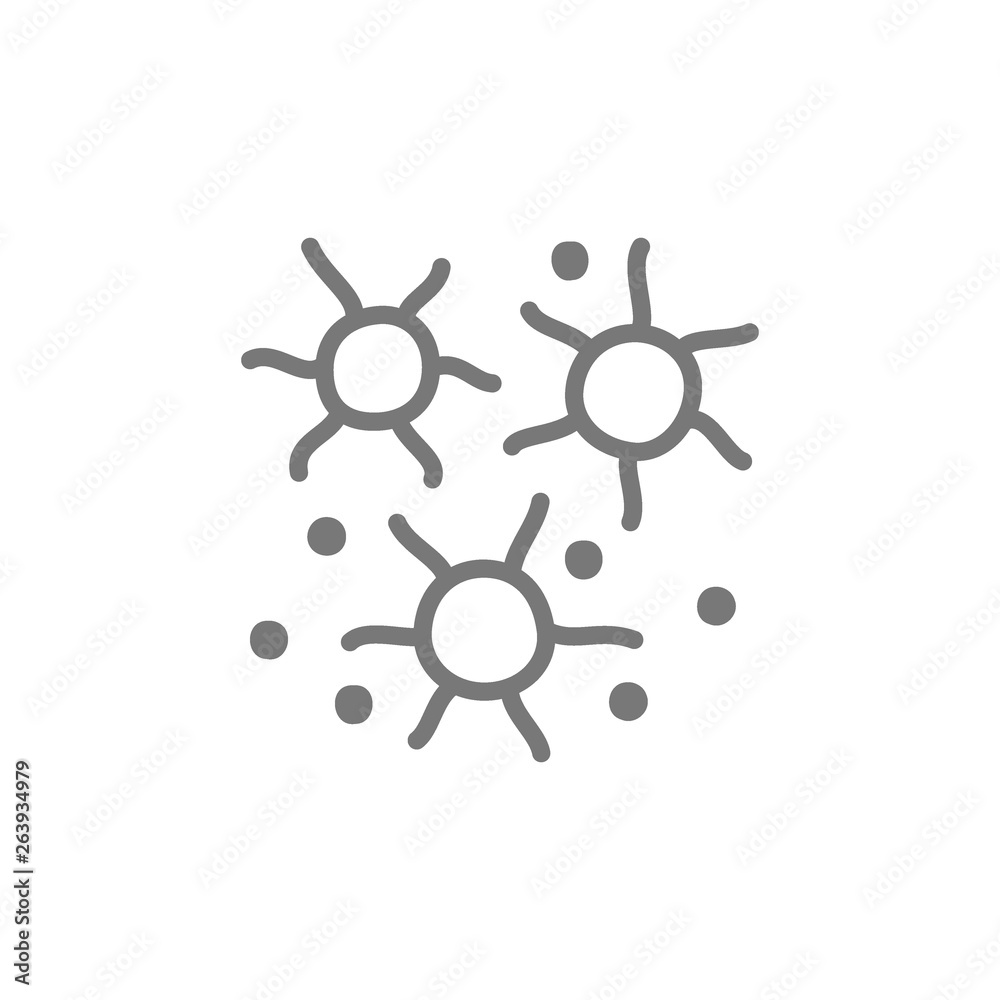 Microbes, bacteria, viruses line icon. Microbes, bacteria, viruses line icon.
