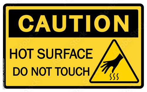 Hot surface. Do not touch. Sign ,symbol ,illustration - Vector