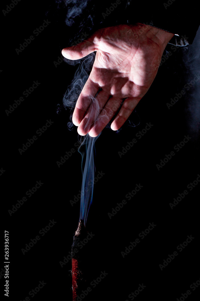 hand over smoke
