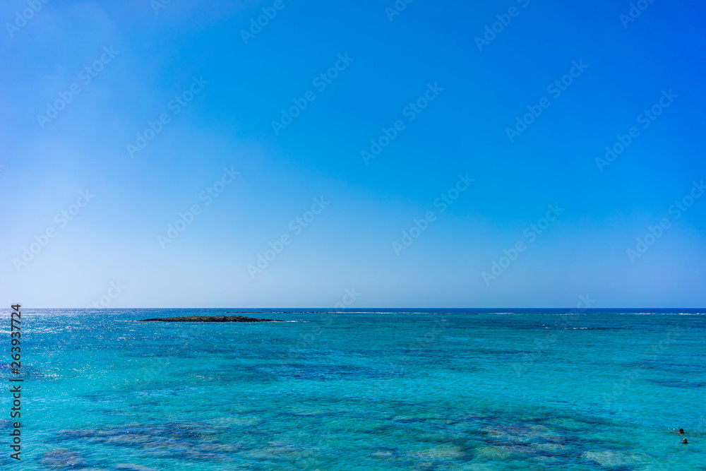 View of the Mediterranean Sea in Crete