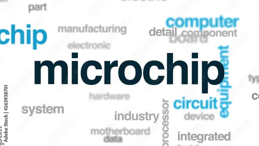 Microchip animated word cloud. Kinetic typography. Microchip animated word cloud. Kinetic typography.
