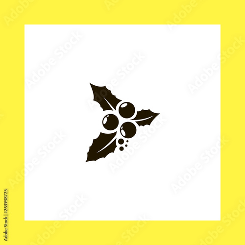 holly berry vector icon. flat design