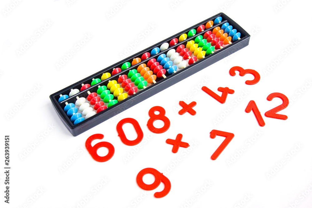 Japanese traditional calculator abacus and numbers Japanese traditional calculator abacus and numbers