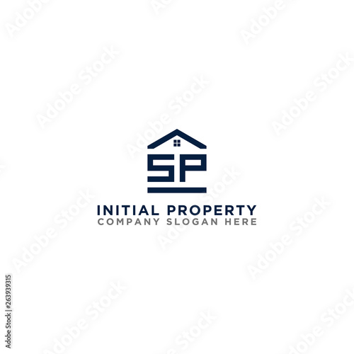Logo template vector Design  property  real estate with the initials SP - Vector