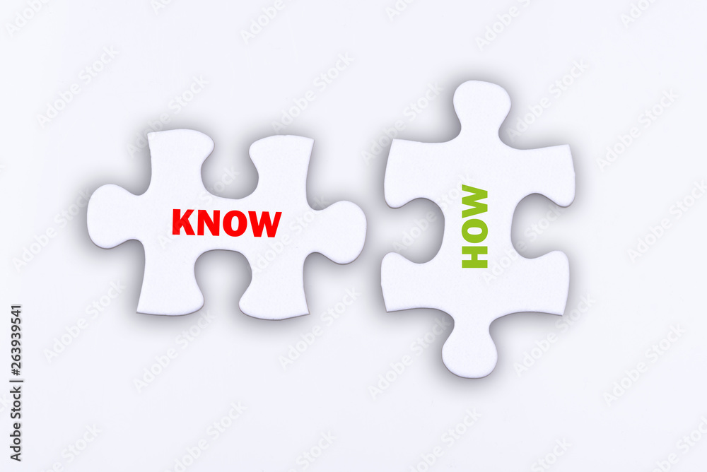 Fototapeta premium Puzzle pieces with Know how
