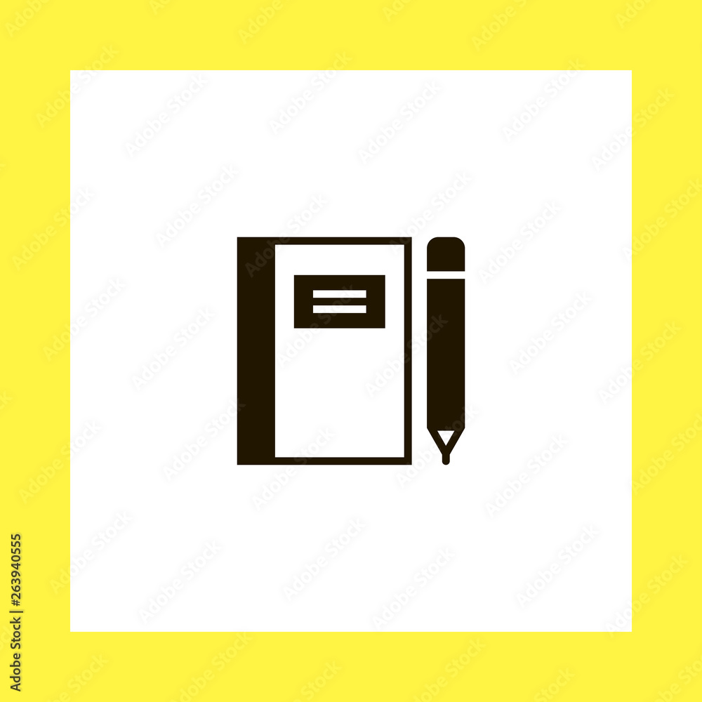 notebook and pencil vector icon. flat design notebook and pencil vector icon. flat design