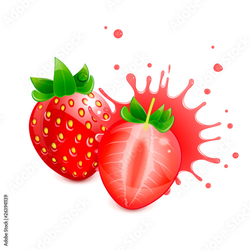 Juicy Strawberries with a Splash of Juice