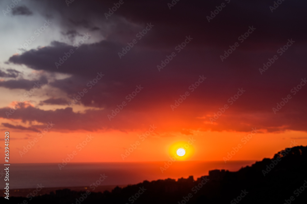 This is a capture of a sunset in Beirut and you can see the orange color formed by the sun and the beautiful horizon