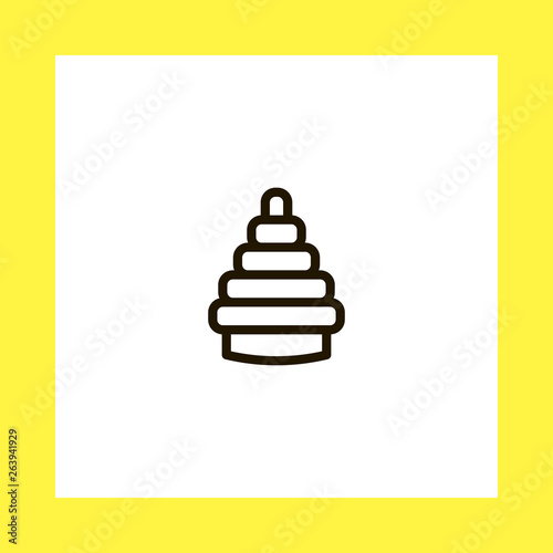 pyramid vector icon. flat design