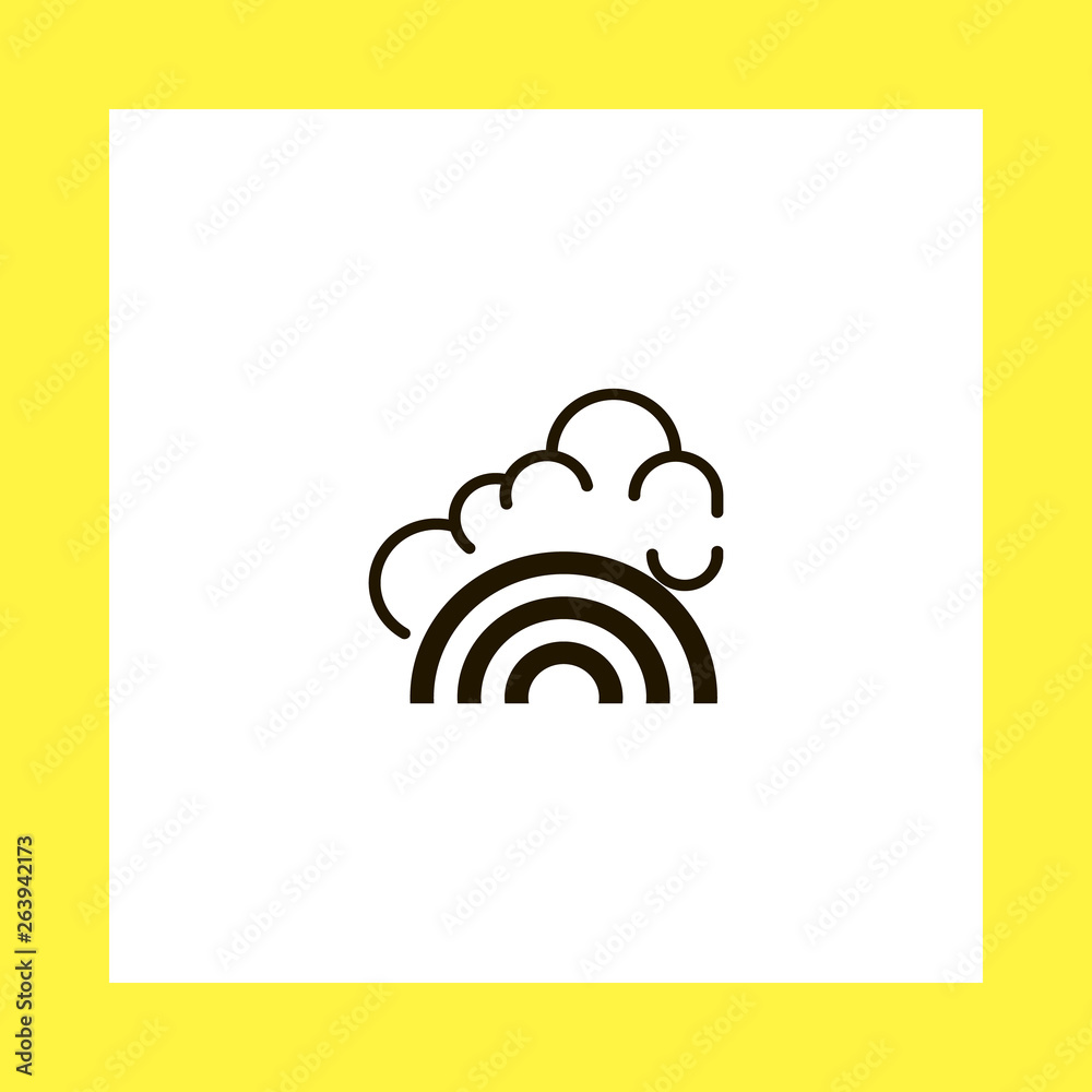 Obraz premium rainbow and cloud vector icon. flat design