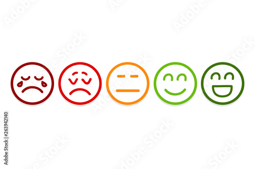 Smiley Faces Rating Icons. Customer Review, Rating, Like Concepts.