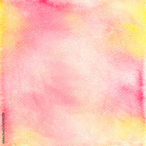 Watercolor abstract background  hand painted illustration with red and yellow gradient brush strokes.