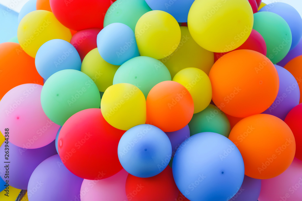 Texture of colorful balloons. A lot of balloons at the festival. Flight in a  balloon. Stock Photo | Adobe Stock