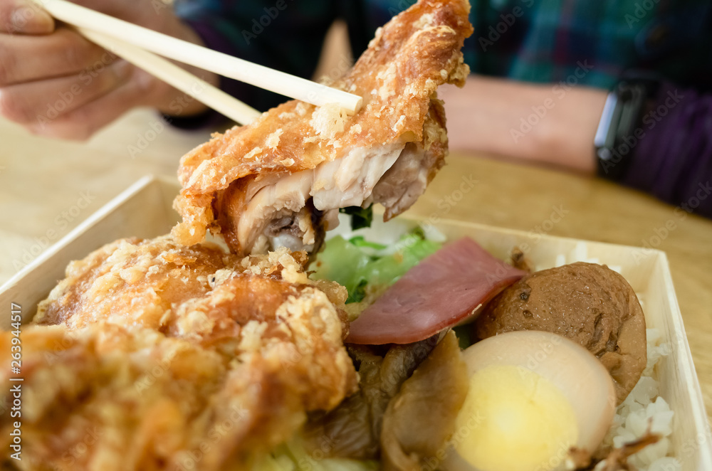 fried chicken drumstick lunch box