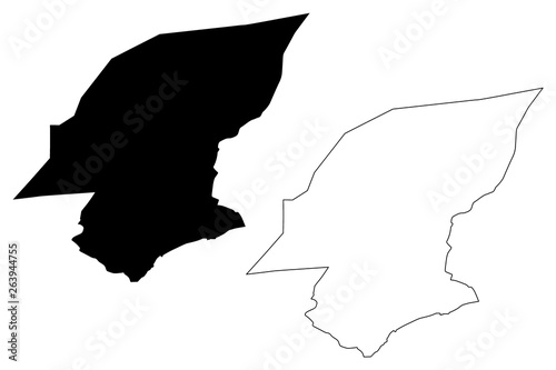 Hadhramaut Governorate (Governorates of Yemen, Republic of Yemen) map vector illustration, scribble sketch Hadramawt map
